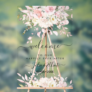 PixDezines Elegant Blush Pink Gum Eucalyptus Acrylic Sign