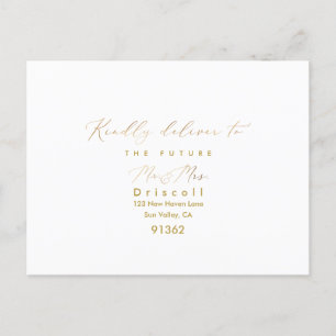 PixDezines Elegant Gold Calligraphy RSVP w Meal Invitation Postcard