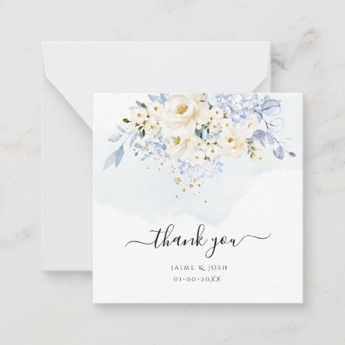 PixDezines Elegant H2 Ice Blue Hyde Cream Roses Note Card