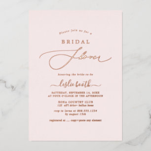 PixDezines Elegant Luxe Calligraphy Bridal Shower Foil Invitation