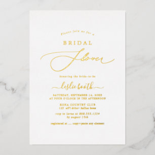 PixDezines Elegant Luxe Calligraphy Bridal Shower  Foil Invitation