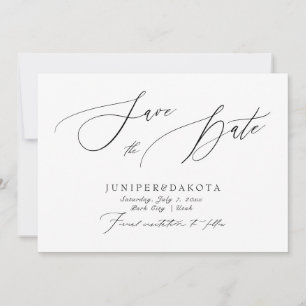 PixDezines Elegant Luxe Calligraphy Save the Date  Invitation