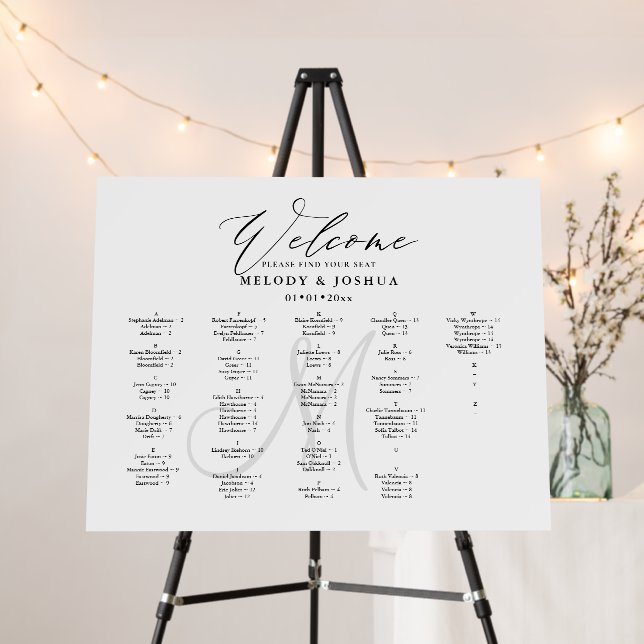 PixDezines Elegant Modern Script Alpha Foam Board (In Situ (Stand))