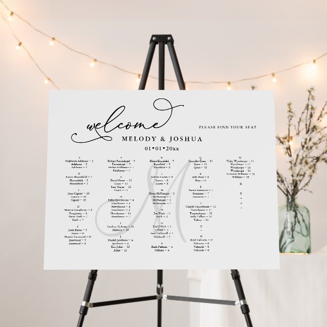 PixDezines Elegant Modern Script Alpha Foam Board (In Situ (Stand))
