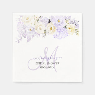 PixDezines Elegant Purple Hyde Cream Roses Napkins