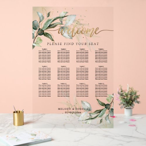 PixDezines Elegant Rustic Eucalyptus Seating Chart