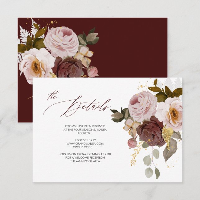PixDezines Elegant Rustic Fall Garden Flowers Invi Invitation (Front/Back)