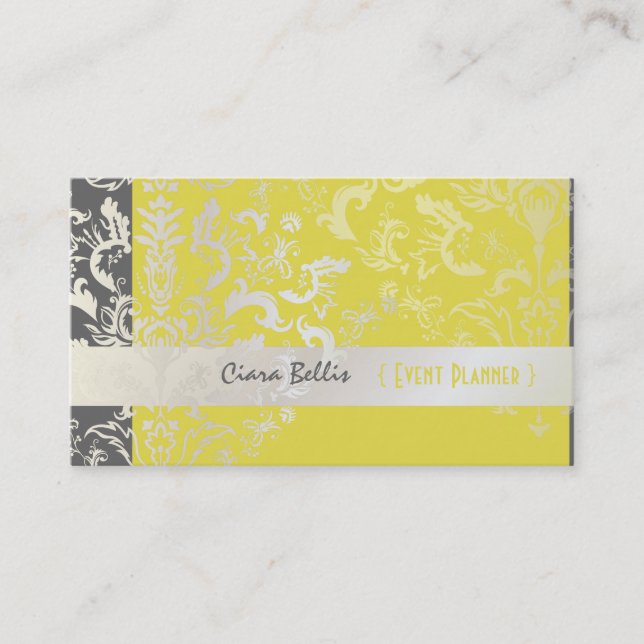 PixDezines Étienne Damask Business Card (Front)