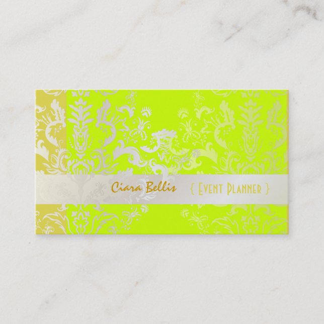 PixDezines Étienne Damask Business Card (Front)