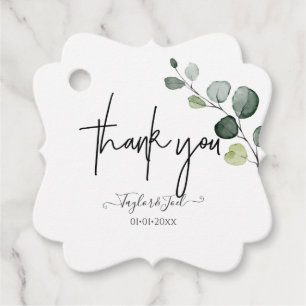 PixDezines Eucalyptus Thank You Signature Script Favor Tags