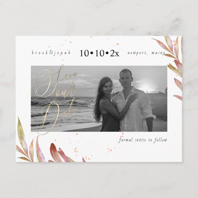 PixDezines Fall Foliage Save our Date Postcard (Front)