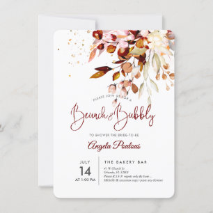 PixDezines Fall Gum Eucalyptus Brunch+Bubbly Invitation