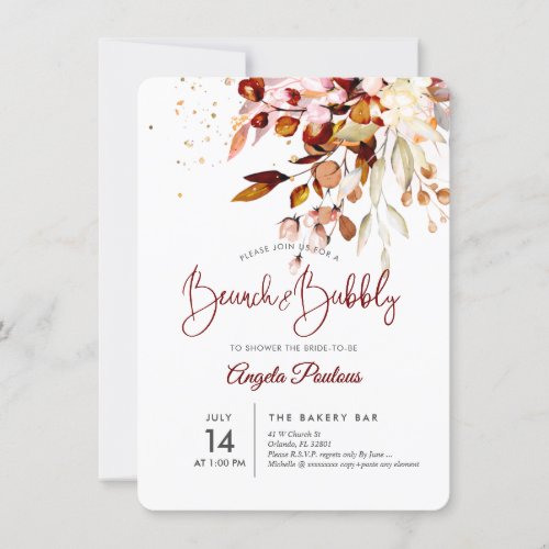 PixDezines Fall Gum Eucalyptus BrunchBubbly Invitation