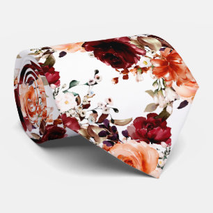 PixDezines Fall Roses n Peonies DIY Background Nec Neck Tie
