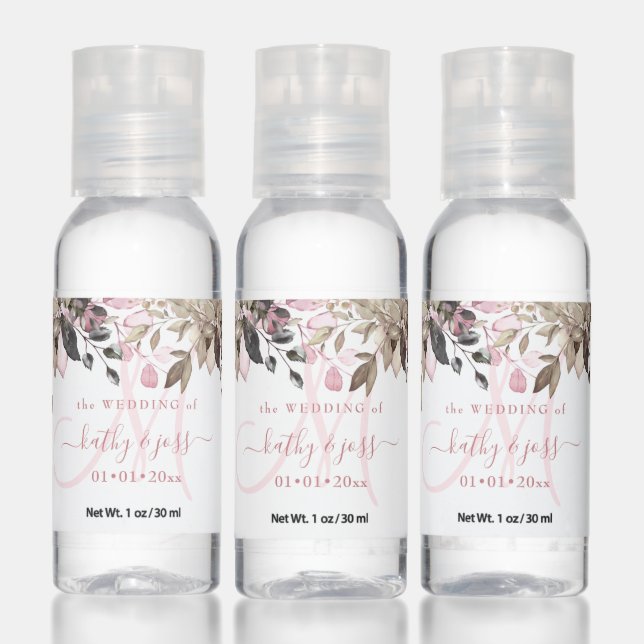 PixDezines Fall Rustic Dusty Pink Eucalyptus Hand Sanitizer (Set)