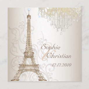 PixDezines Faux Bronze Eiffel Tower/Chandelier Invitation