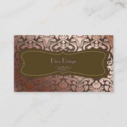 PixDezines faux copper flora damask/diy background Business Cards
