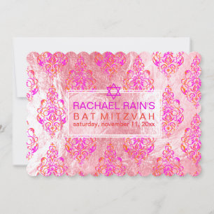 PixDezines faux foil/tunis damask bat mitzvah Invitation