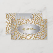 PixDezines faux glitter jaguar/faux silver Business Card (Front/Back)