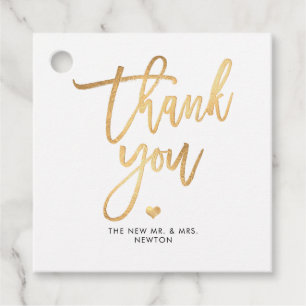 PixDezines Faux Gold Brush Calligraphy Thank You Favor Tags