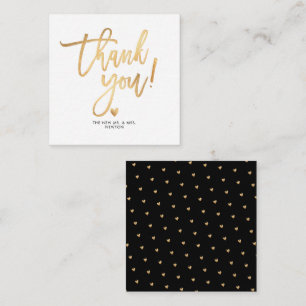 PixDezines Faux Gold Brush Script Thank You Note Card