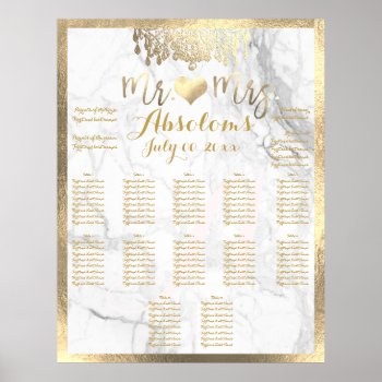 Pixdezines Faux Gold Chandelier/heart/marble Poster by custom_stationery at Zazzle