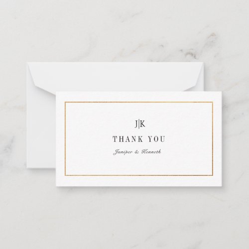 PixDezines Faux Gold Classic Thank You Note Card