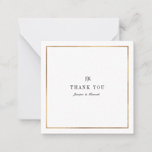 PixDezines Faux Gold Classic Thank You Note Card