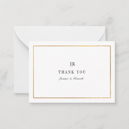 PixDezines Faux Gold Classic Thank You Note Card