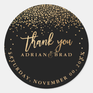 PixDezines Faux Gold Confetti DIY Color Classic Round Sticker