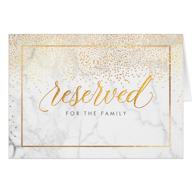 PixDezines Faux Gold Confetti/Reserved Table Cards (Front Horizontal)