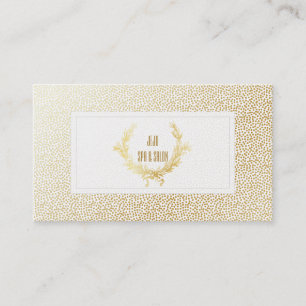 PixDezines faux gold dots/olive wreath Business Card