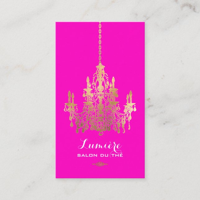 PixDezines Faux Gold Foil chandelier/DIY Color Business Card (Front)
