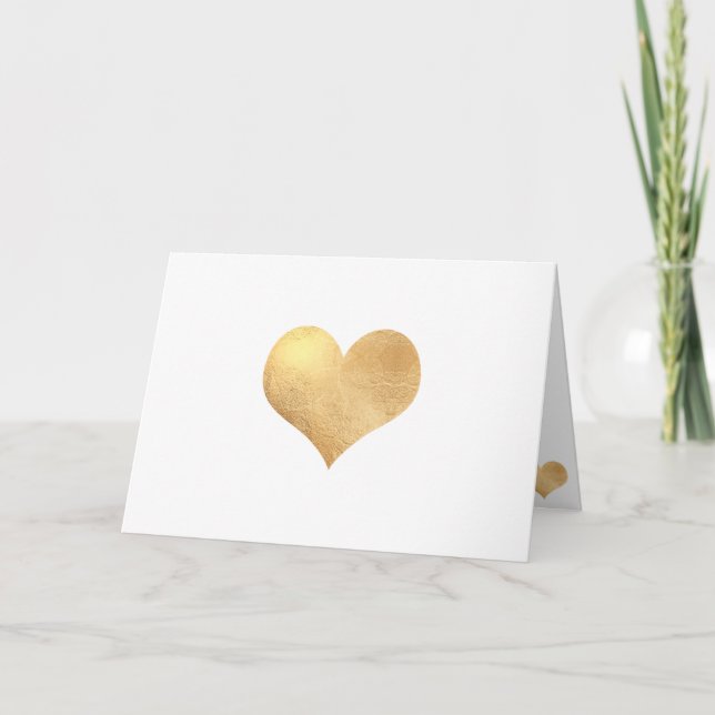 PixDezines Faux Gold Heart/DIY message Card (Front)