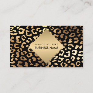 PixDezines Faux Gold Leopard Spots/DIY color Business Card