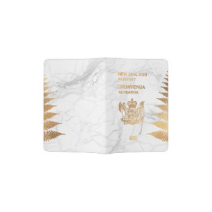 PixDezines Faux Gold Marble, New Zealand Passport Holder