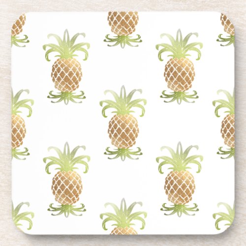 PixDezines Faux Gold PineapplesDIY background Coaster