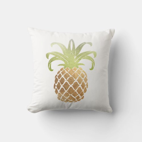 PixDezines Faux Gold PineapplesDIY background Throw Pillow