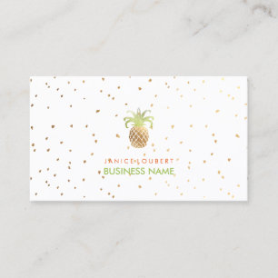 PixDezines Faux Gold Pineapples/DIY color Business Card