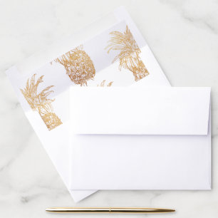 PixDezines Faux Gold Pineapples Envelope Liner