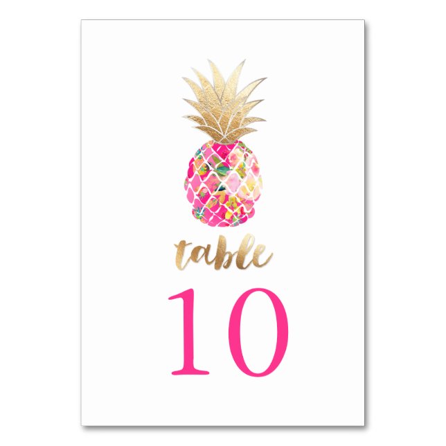 PixDezines Faux Gold Pineapples/Table Cards (Back)