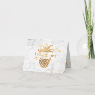 PixDezines faux gold pineapples/thank you Letterpress Thank You Card