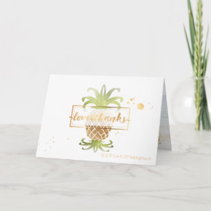 PixDezines faux gold pineapples/thank you Letterpress Thank You Card