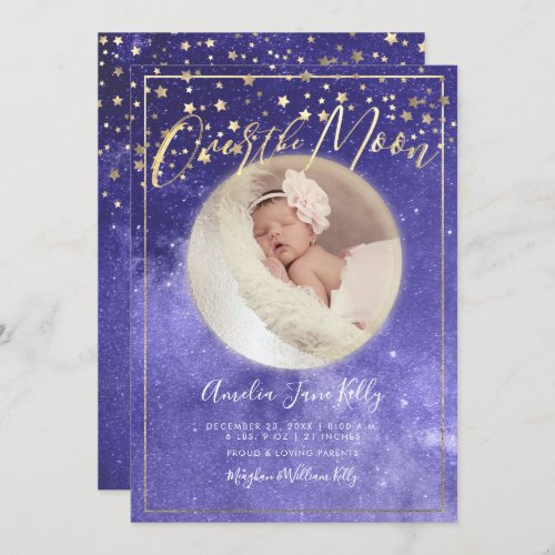 PixDezines Faux GoldSilver Over the Moon Invitation