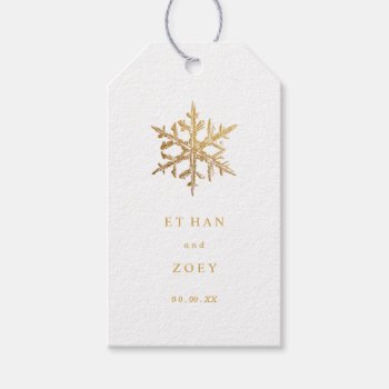 Pixdezines Faux Gold Snowflakes/thankyou/diy Color Gift Tags by custom_stationery at Zazzle