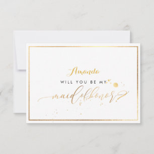 PixDezines Faux Gold Will You Be Maid of Honor Invitation