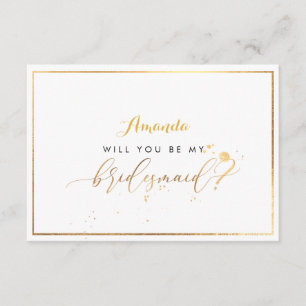 PixDezines Faux Gold Will You Be My Bridesmaid Invitation