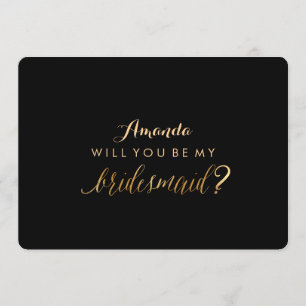 PixDezines Faux Gold Will You Be My Bridesmaid Invitation