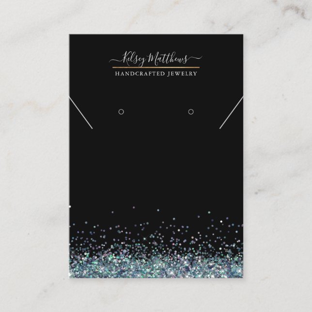 PixDezines Faux Holographic Confetti Business Card (Front)