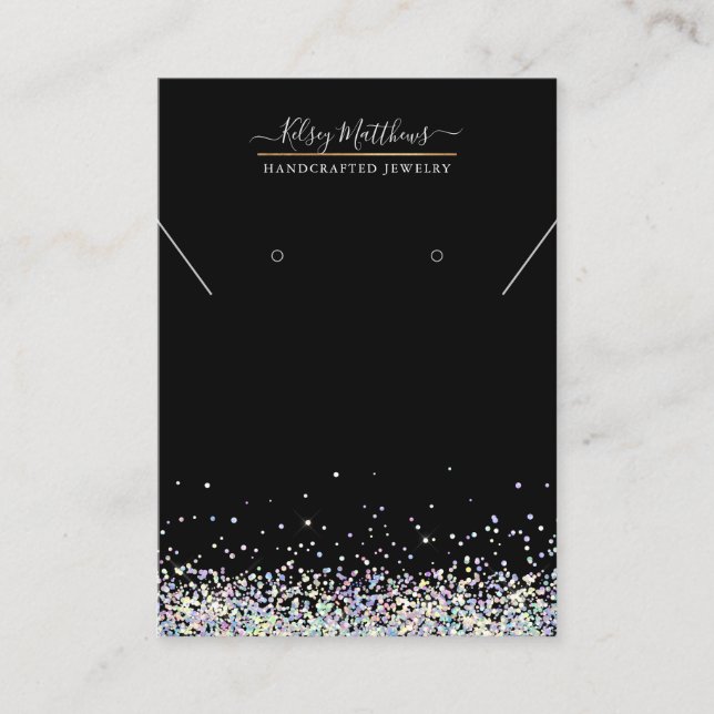 PixDezines Faux Holographic Confetti Business Card (Front)